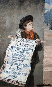 Augustus e.mulready A London Newsboy oil painting on canvas
